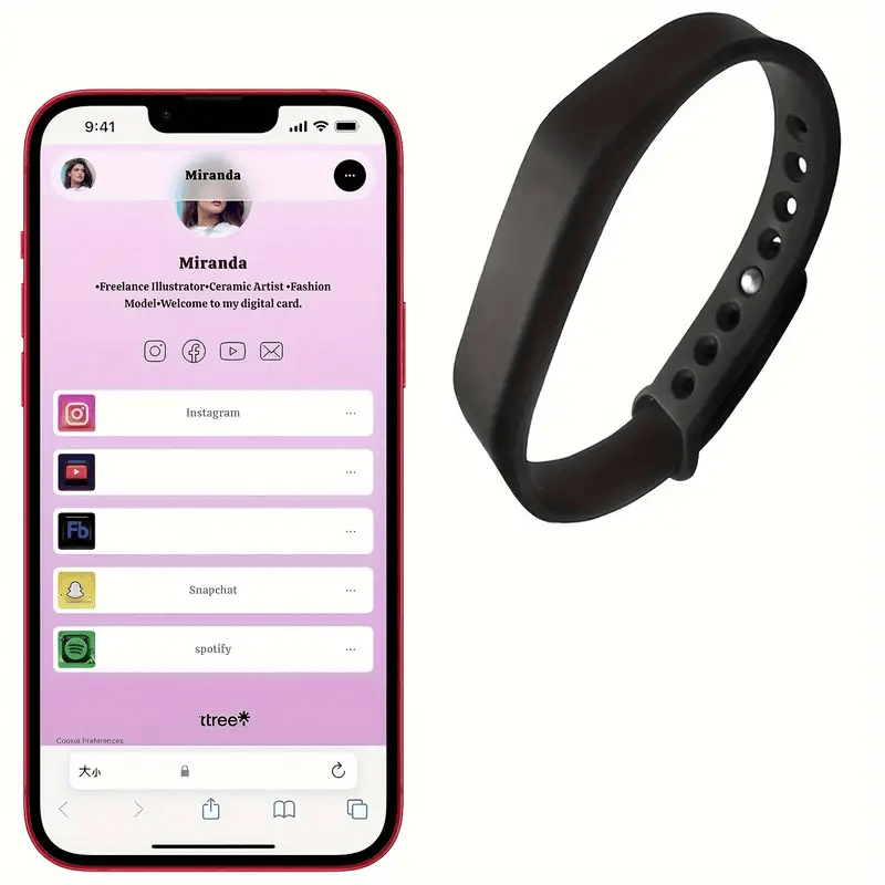 Bracelet NFC - carte de visite NFC CardzPro
